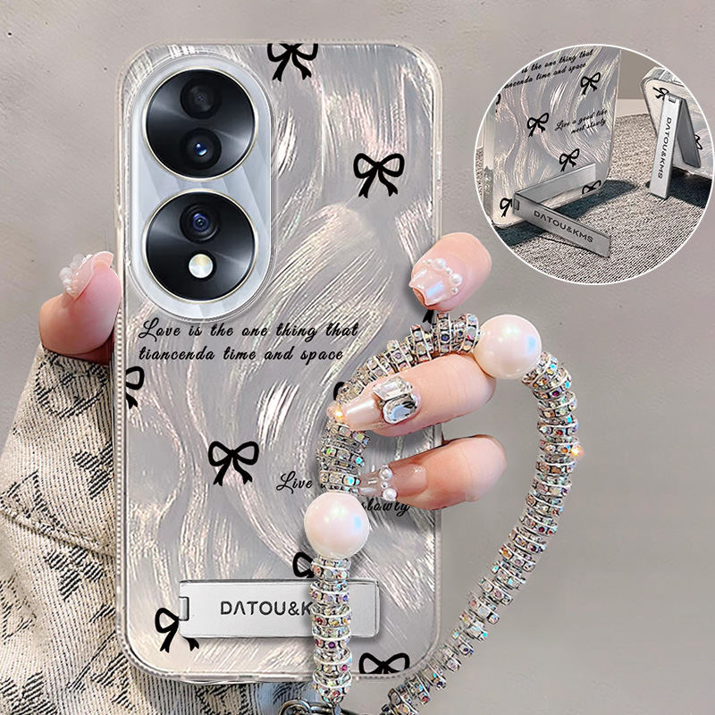 适用于【华为】荣耀70简约满屏蝴蝶结新款女款羽纱手机壳