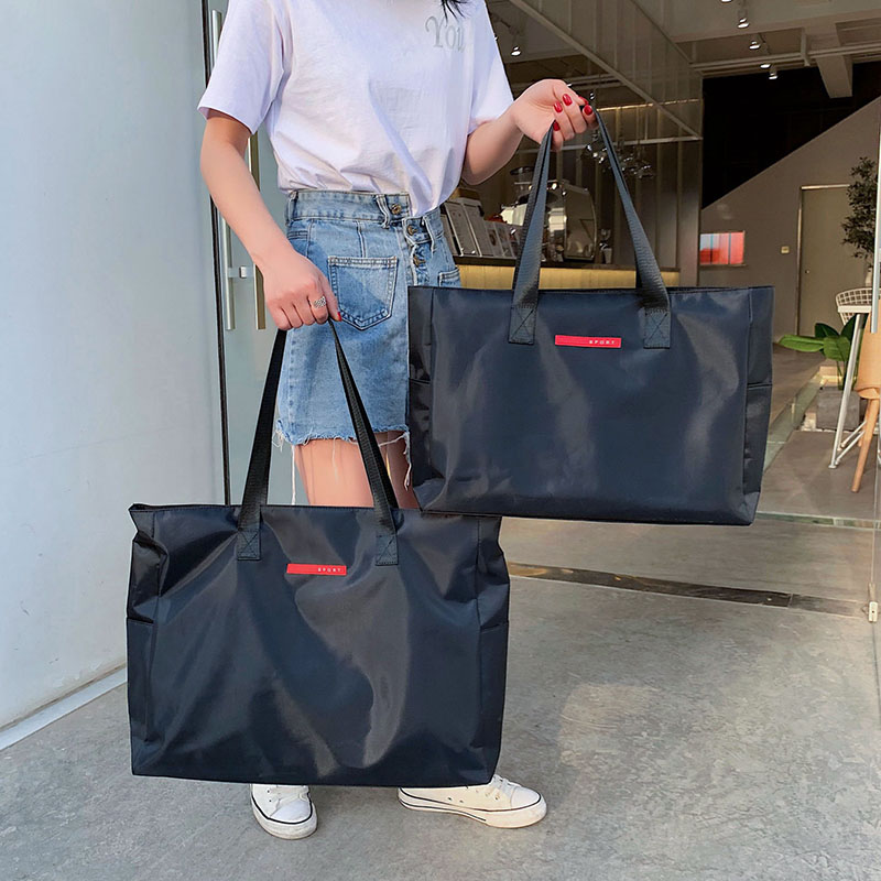 短途大容量手提旅行袋轻便防水单肩行李包衣物收纳袋健身包旅游袋