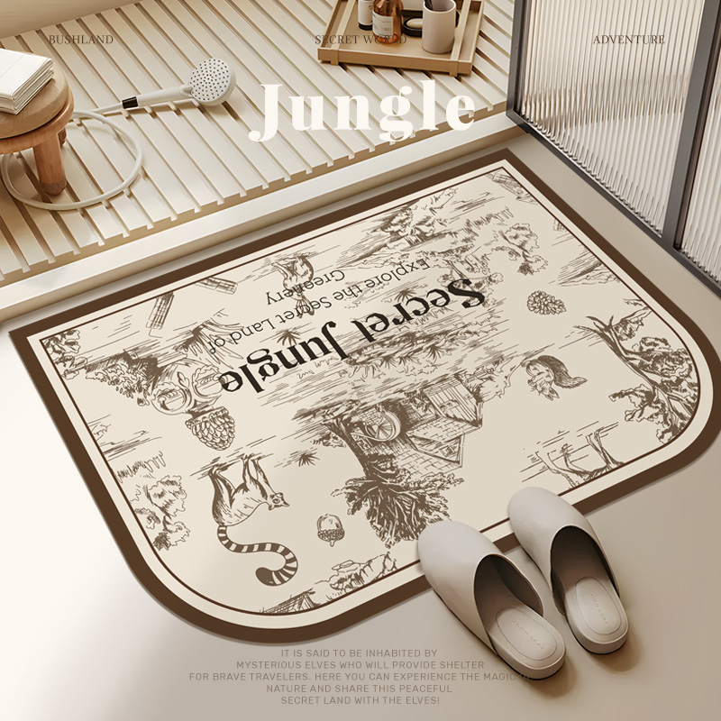 美式卫生间地垫防滑浴室门垫吸水脚垫厕所洗手间门口耐脏速干地毯