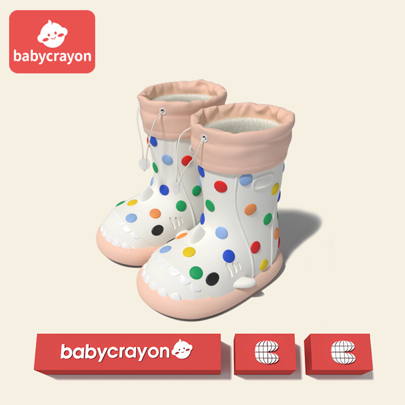 儿童雨鞋男女童冬季加绒可拆卸上学雨靴幼儿园宝宝防滑水鞋中小童