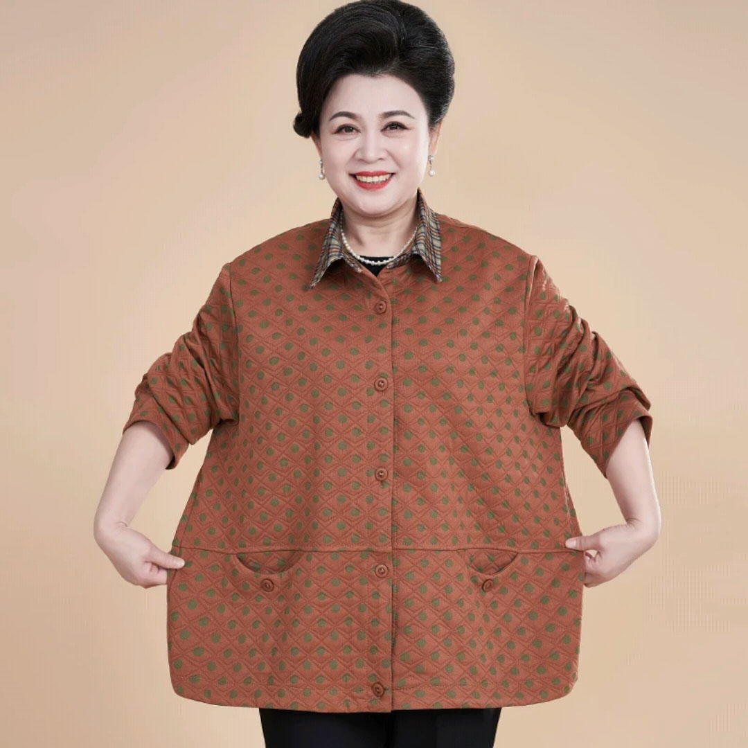 妈妈装春秋洋气衣服女加绒外套中老年人时尚宽松加肥大码200斤