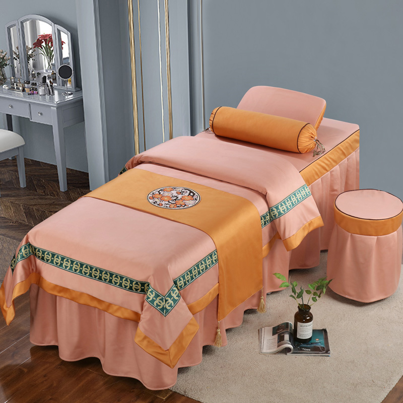防滑美容床罩四件套四季通用轻奢美容院专床品按摩洗头床裙罩套