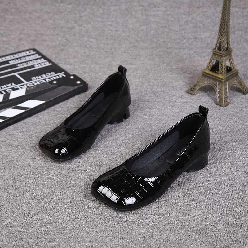 头层真皮时尚一脚蹬女鞋低跟方头浅口新款单鞋女英伦风2025年秋季