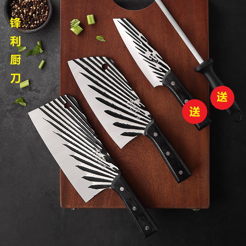 全疆可发-乌鲁木齐发货】实木手柄切肉斩骨斩切两用款锻打家用刀