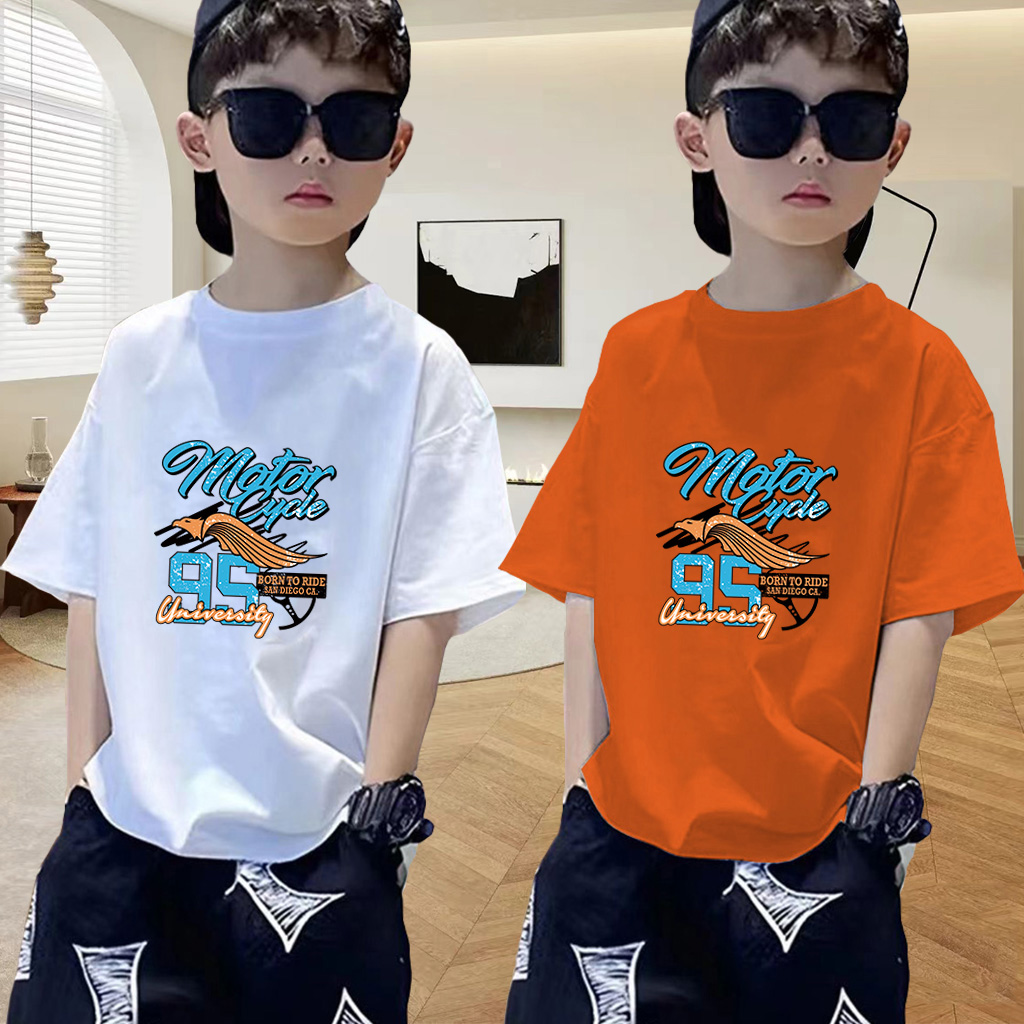 韩版儿童短袖男童纯棉t恤夏装帅气百搭中大童男孩圆领半袖上衣T恤