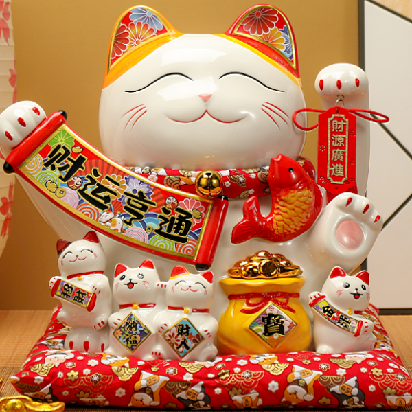 特大号招财猫专用摆件存钱罐陶瓷储蓄罐寓意财源滚滚店铺开业居家