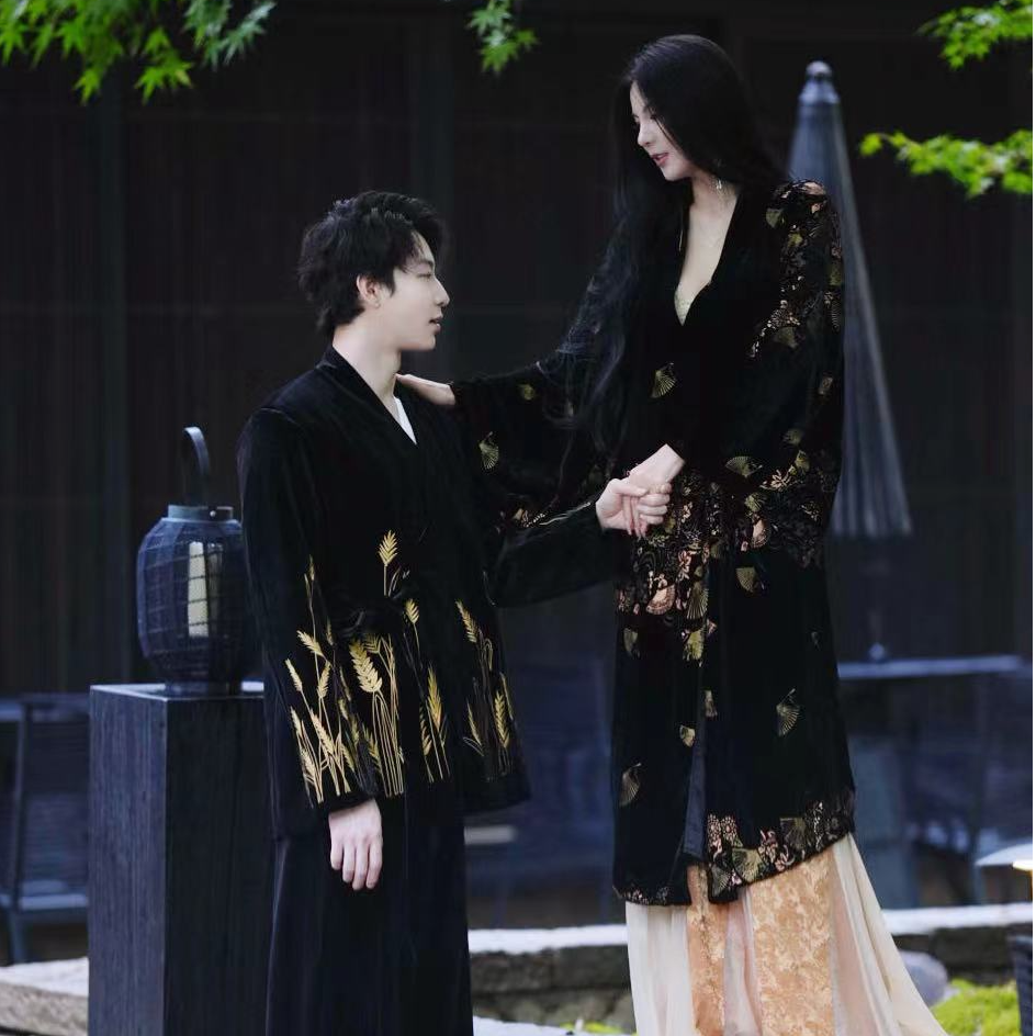 魏元高定/高定款国风新中式古风乌峰点金两件套装-0832