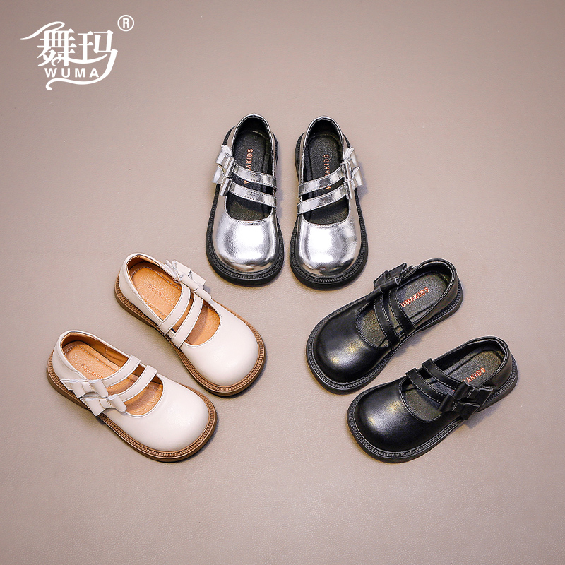 女童鞋子儿童真皮公主鞋2025新款春秋款宝宝软底洋气小皮鞋433485