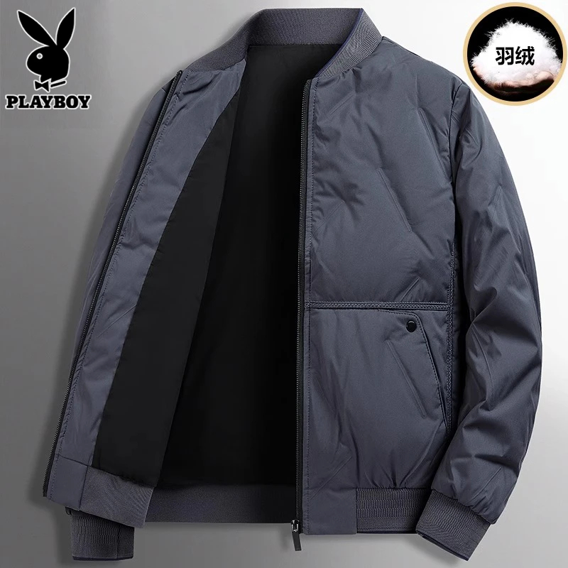 花花公子男士外套秋冬外套2025冬季新款时尚休闲夹克加绒加厚棉服