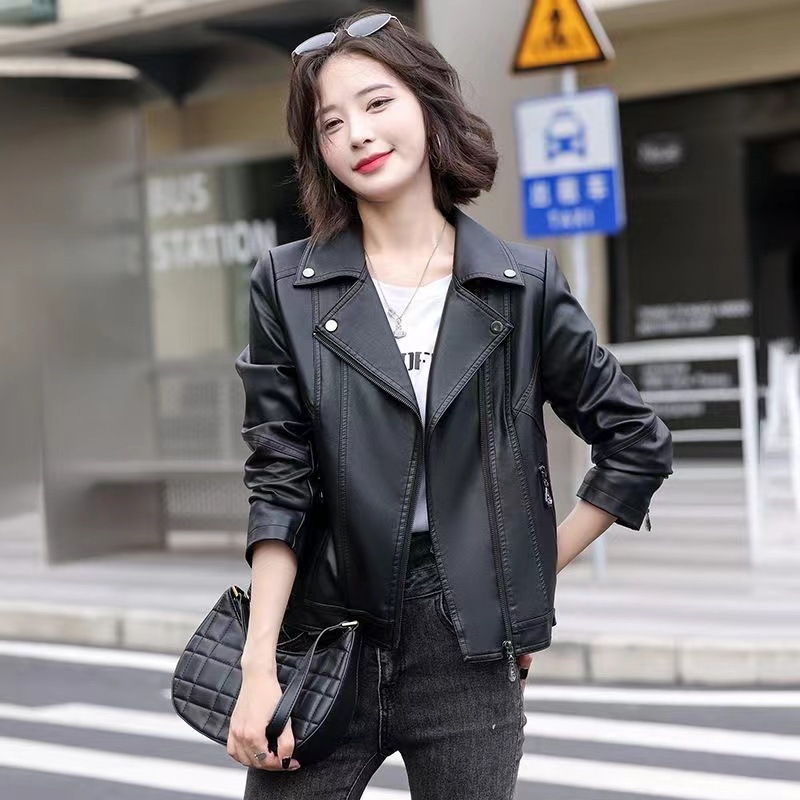 2025秋季新款炸街高级感女装显瘦皮衣海宁爆款女士皮夹克外套7730