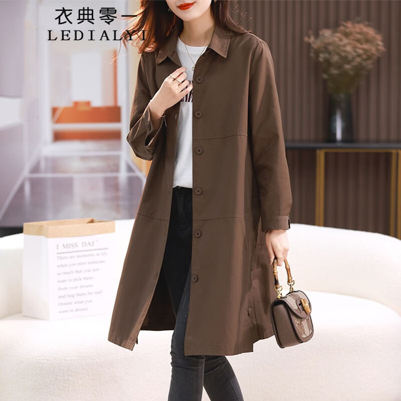 2025春秋季女装新款时尚韩版女士高档中年风衣外套女中长款过膝