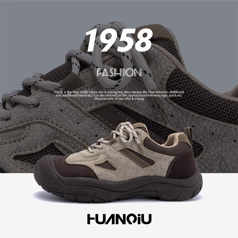 环球户外登山鞋子男款2025新款男鞋秋季潮百搭轻便男士运动休闲鞋