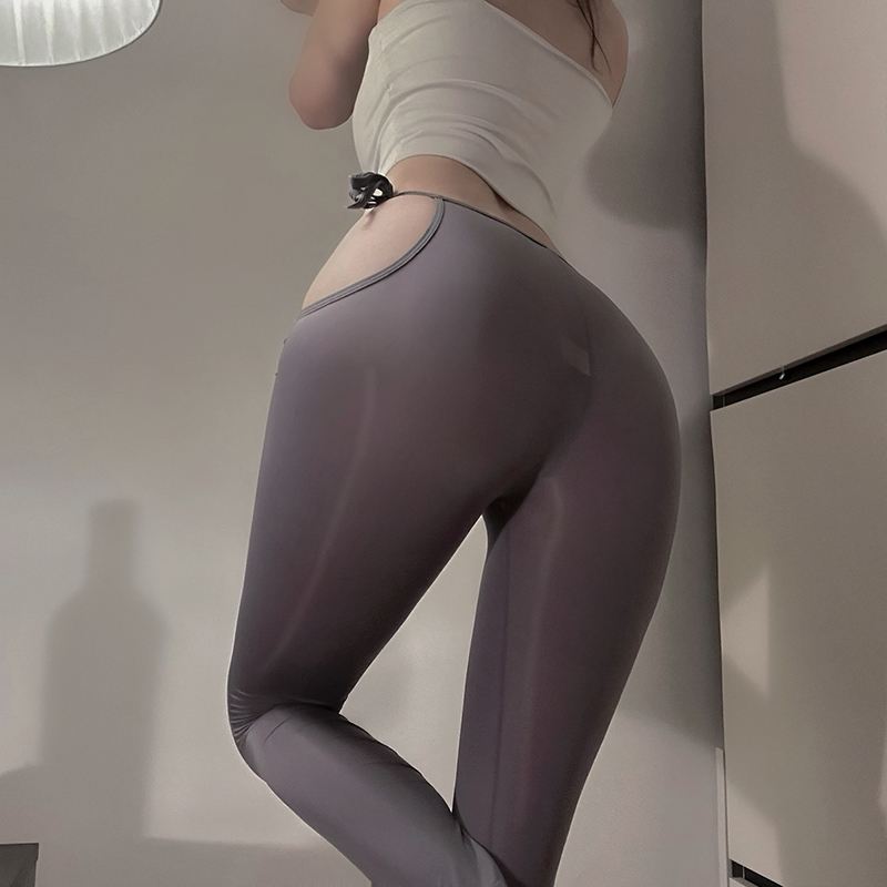 显瘦打底裤紧身蜜桃臀薄款裸感弹力瑜伽裤提臀外穿系带中腰休闭裤