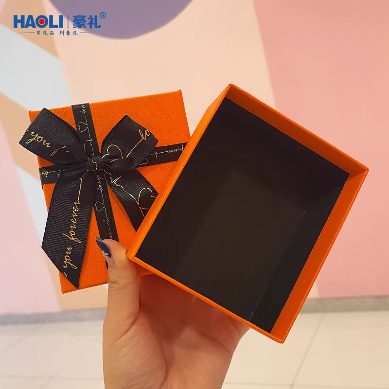 橙色蝴蝶结礼品盒伴手礼袋子精美礼物盒礼品包装礼盒生日节日送礼