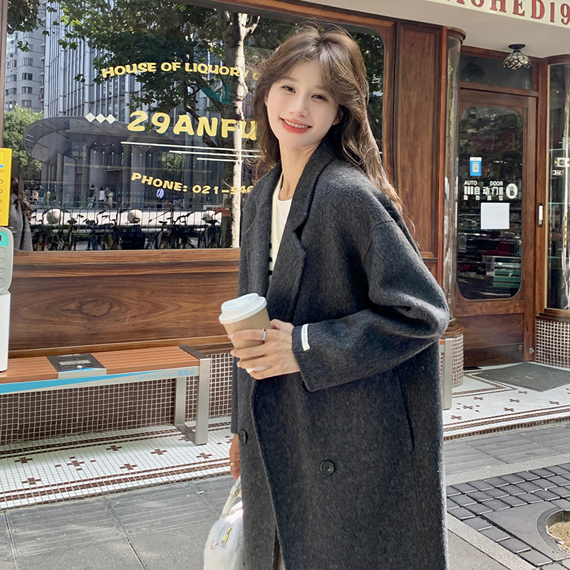 韩版高级感双面羊绒大衣女秋冬2025新款网红气质中长款毛呢外套