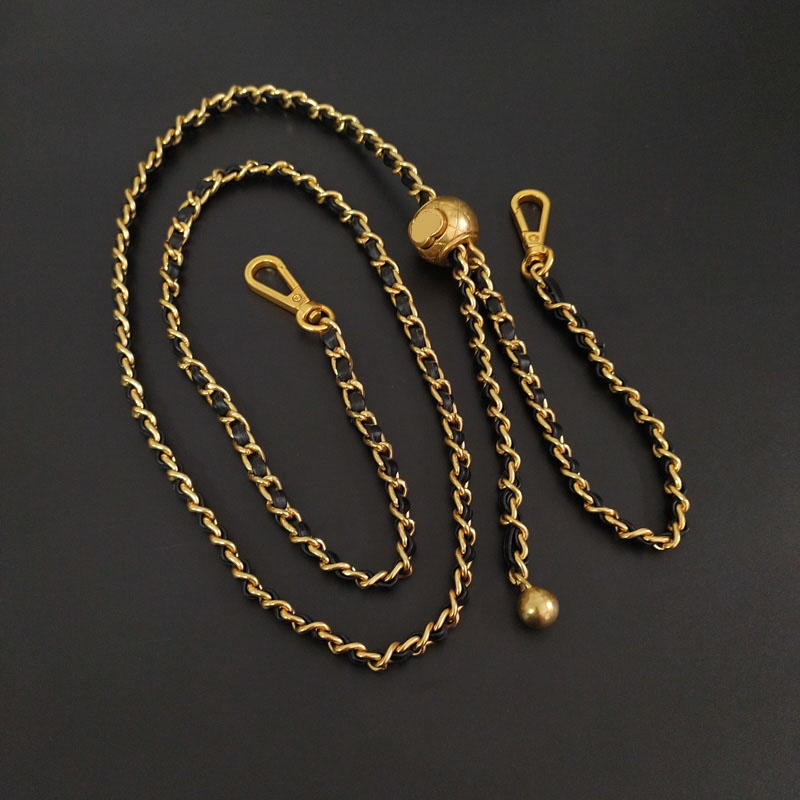 可调节真皮穿皮掉色配件适用香奈儿小香方胖子小金球包带单买替换