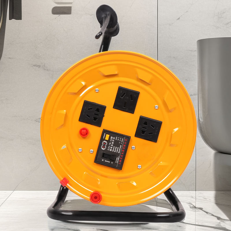 电缆盘绕线盘拖线盘金属电动车电源线卷线器收线架移动卷线盘