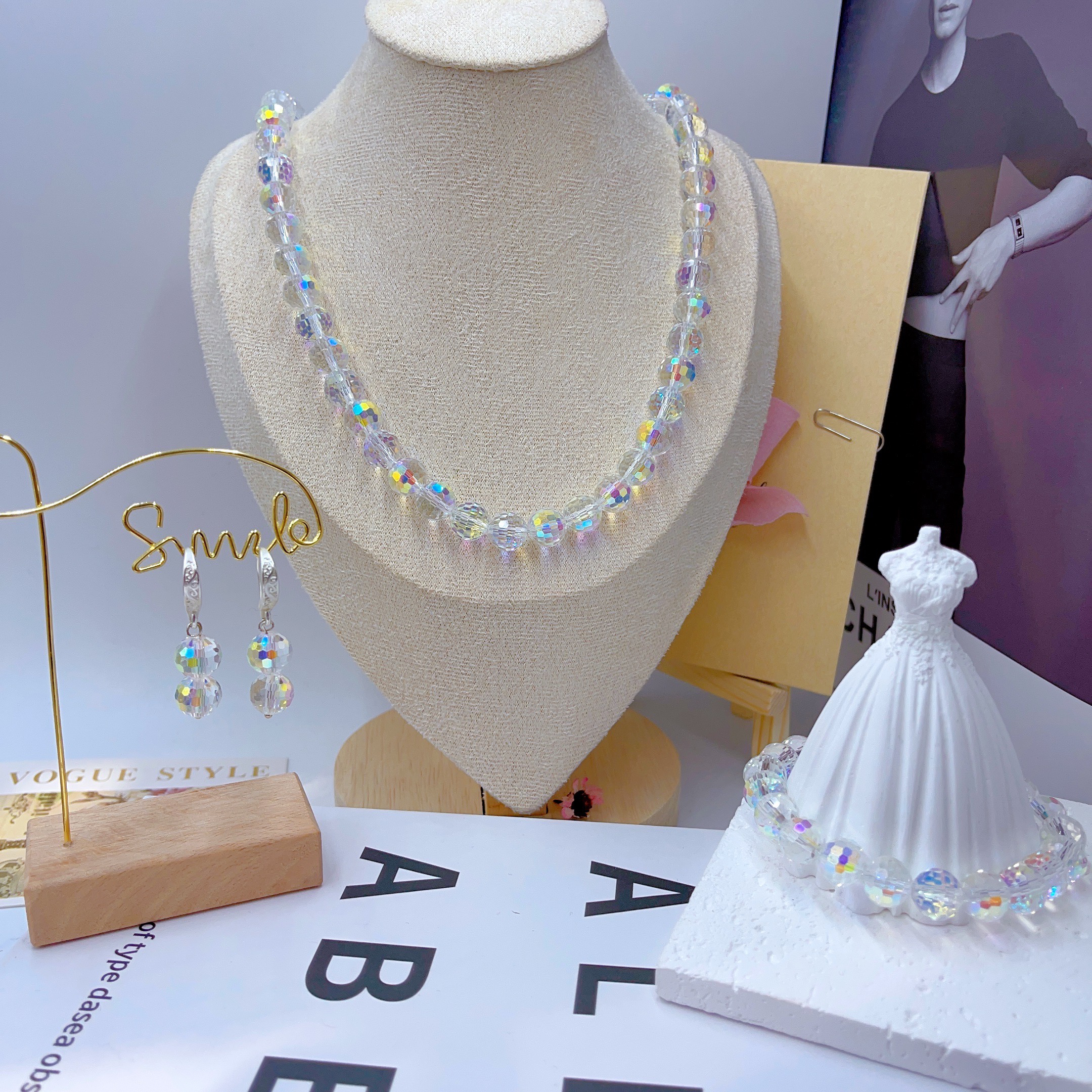 非金属仿水晶项链 时尚三件套DILZOK 新款项链