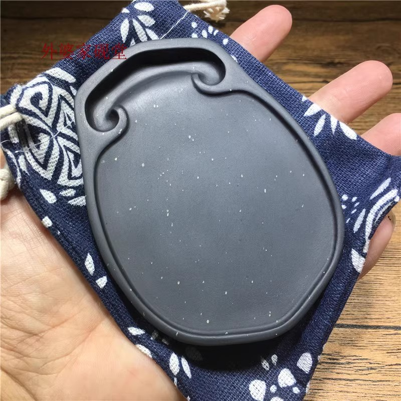 文房四宝笔墨纸砚手工雕刻精品非遗匠心金星石料如意歙砚台送徽墨