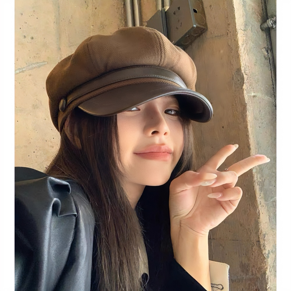 秋冬美拉德穿搭帽子女复古画家贝雷帽显脸小云朵八角帽潮百搭鸭舌