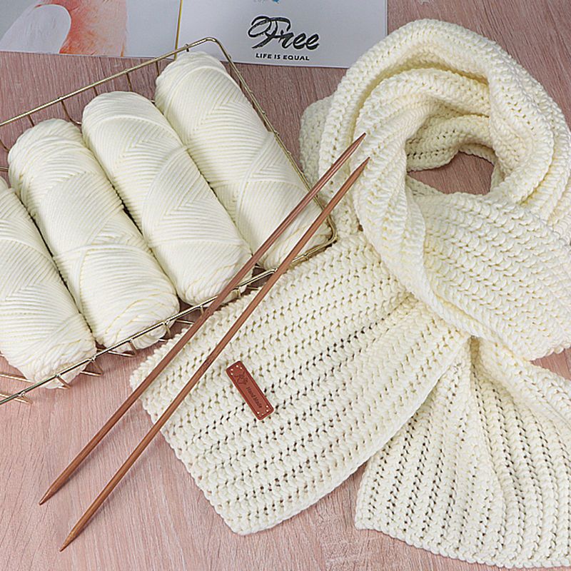 围巾线材料包编织围巾自己织手工diy礼物送男女友情人棉粗毛线团