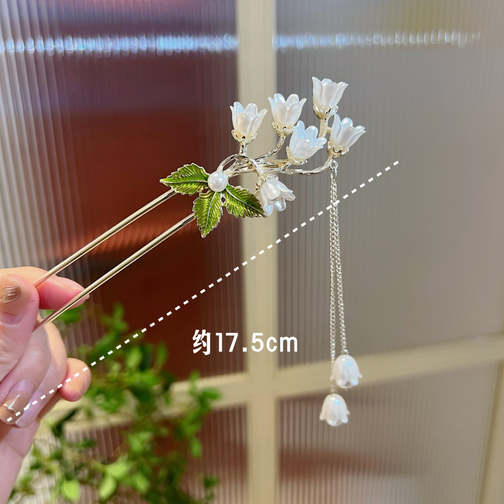 MINGFANXI/名梵希超仙新中式古风发饰铃兰花流苏发钗精致优雅发簪