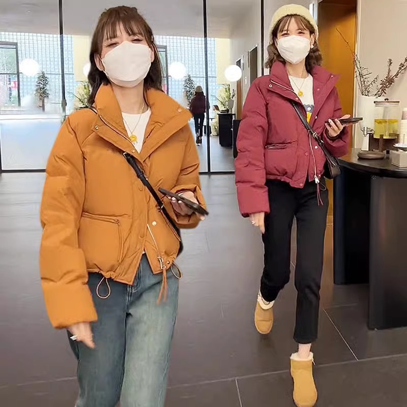 小香风加厚轻薄保暖棉服女冬季韩版网红短款面包服小个子棉袄外套