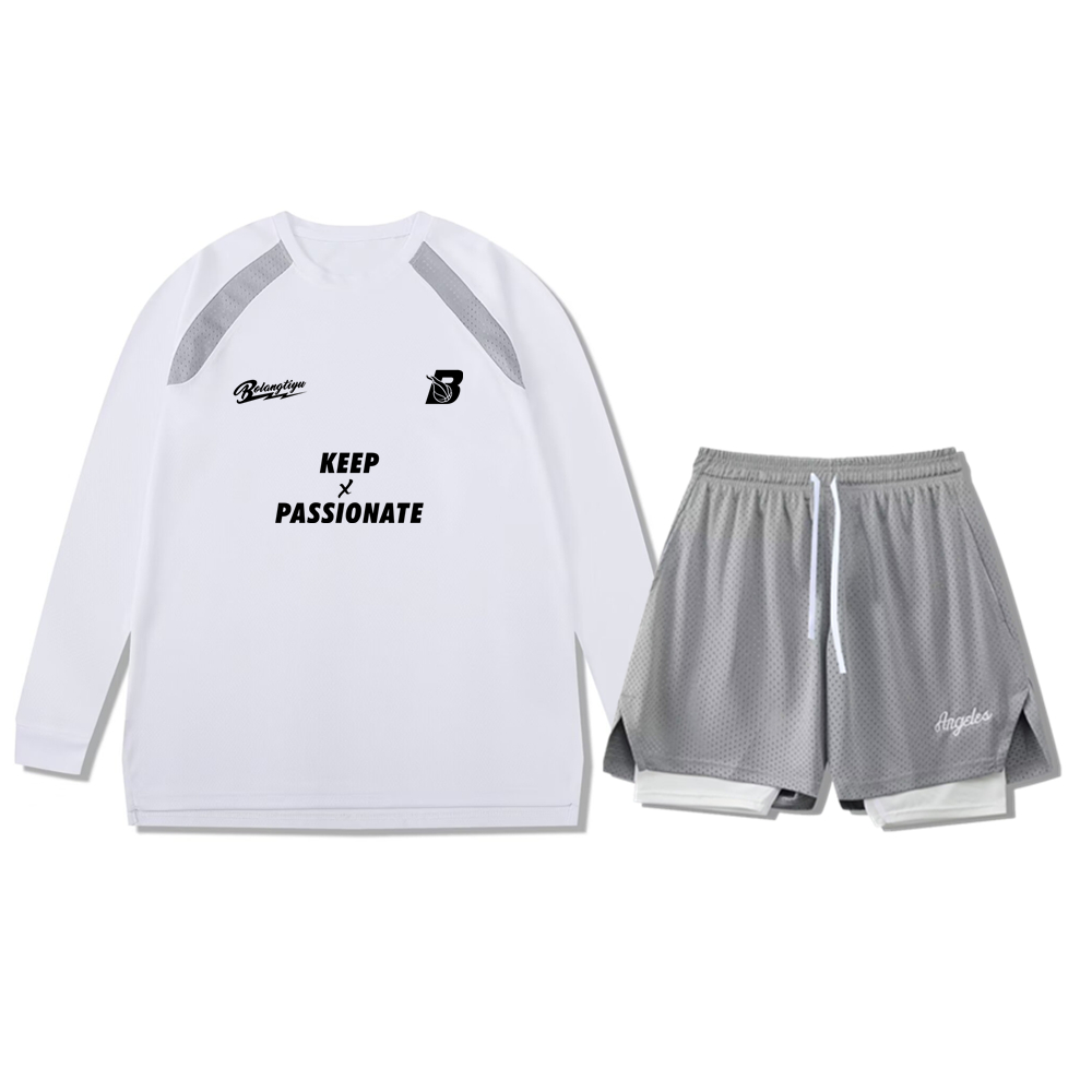 【秋冬优惠运动套装】长短袖速干运动套装篮球训练服健身跑步骑行服