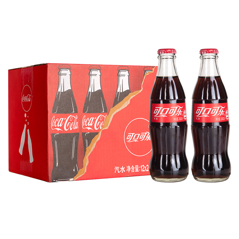 COCA COLA/可口可乐复古经典玻璃瓶装碳酸饮料可乐汽水248ml/瓶装