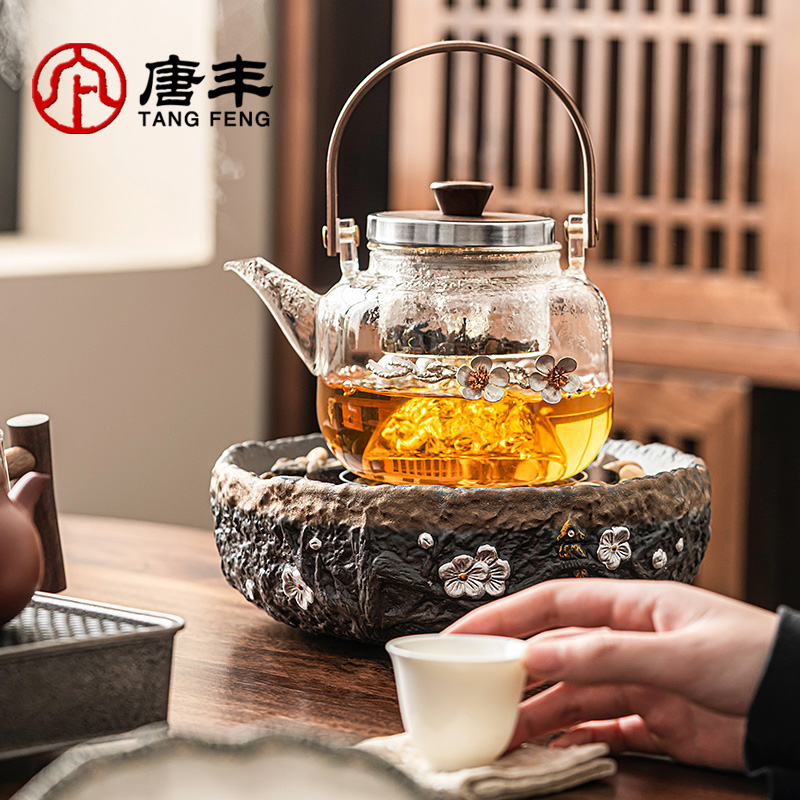 唐丰电陶炉煮茶家用玻璃耐高温花草烧茶壶办公养生壶电热茶炉烹茶