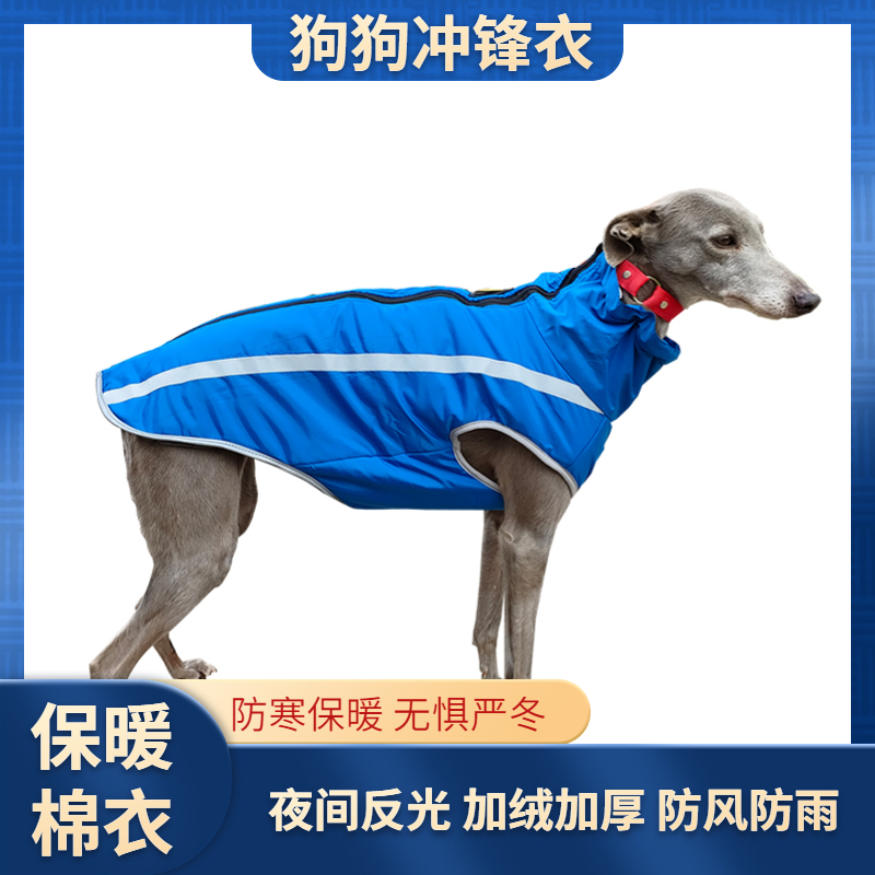 A加绒加厚狗狗冲锋衣狗棉服惠比特猎犬细狗衣服狗衣服秋冬款户外