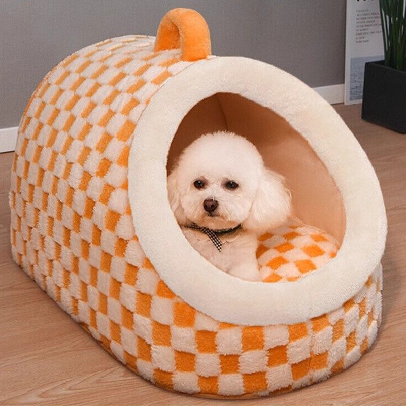 狗窝猫窝四季通用狗垫子房子型狗床半封闭式冬季保暖狗屋宠物用品