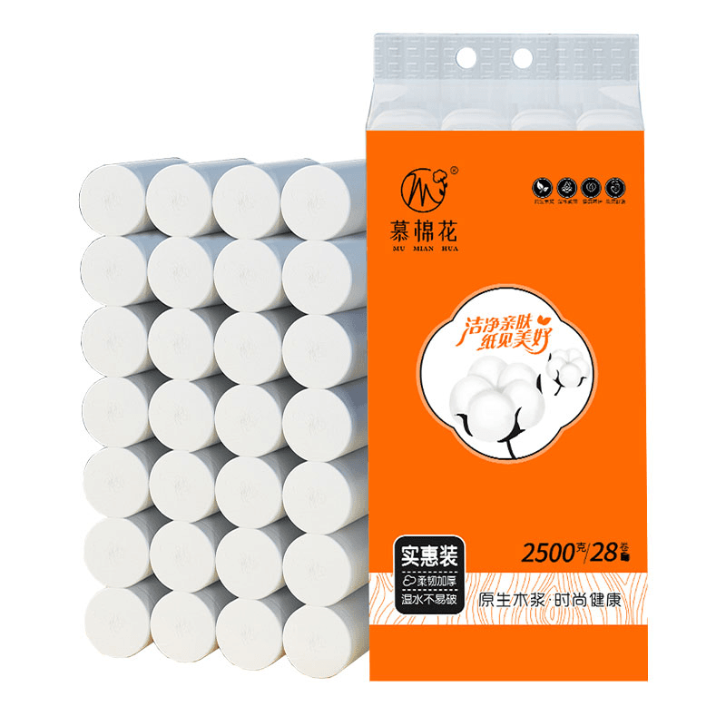 【新疆粉丝福利】2.5公斤/提共28卷纸4层卫生纸加厚实心亲肤大卷纸