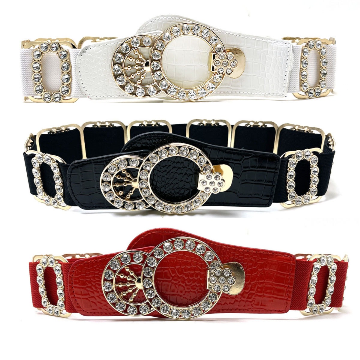 松紧弹力镶钻腰带女皮带吉特巴三步踩水兵舞点帕斯舞蹈配饰广场舞