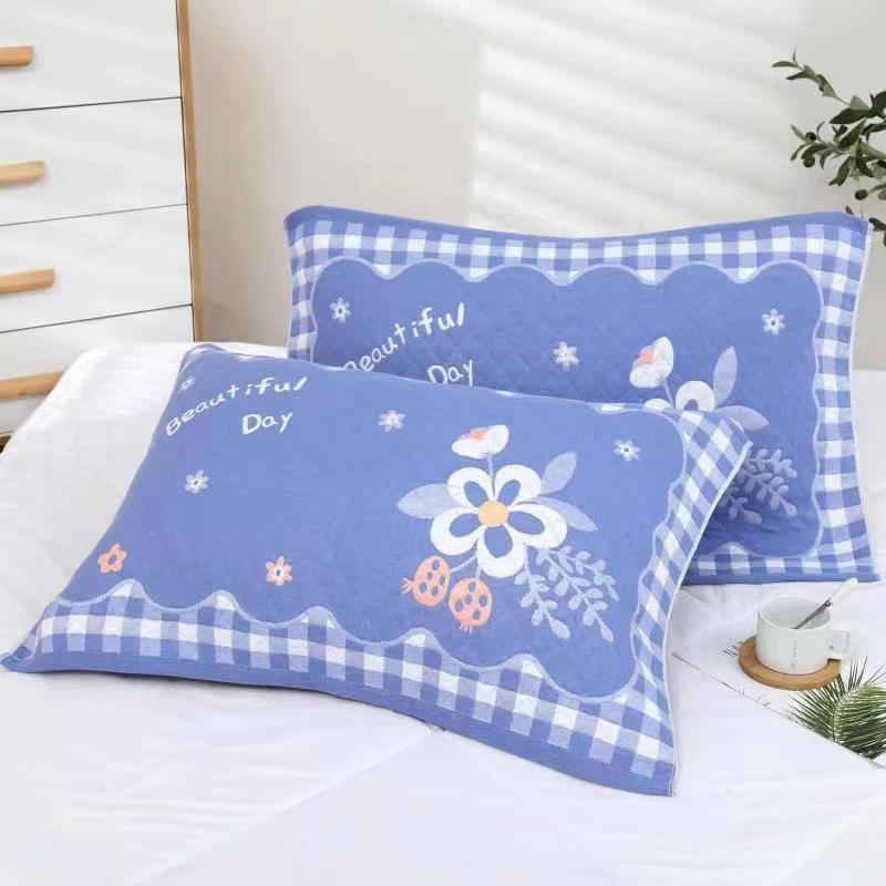 四季枕巾】加大纱布棉枕巾一对装52*78cm成人家用学生宿舍枕头巾