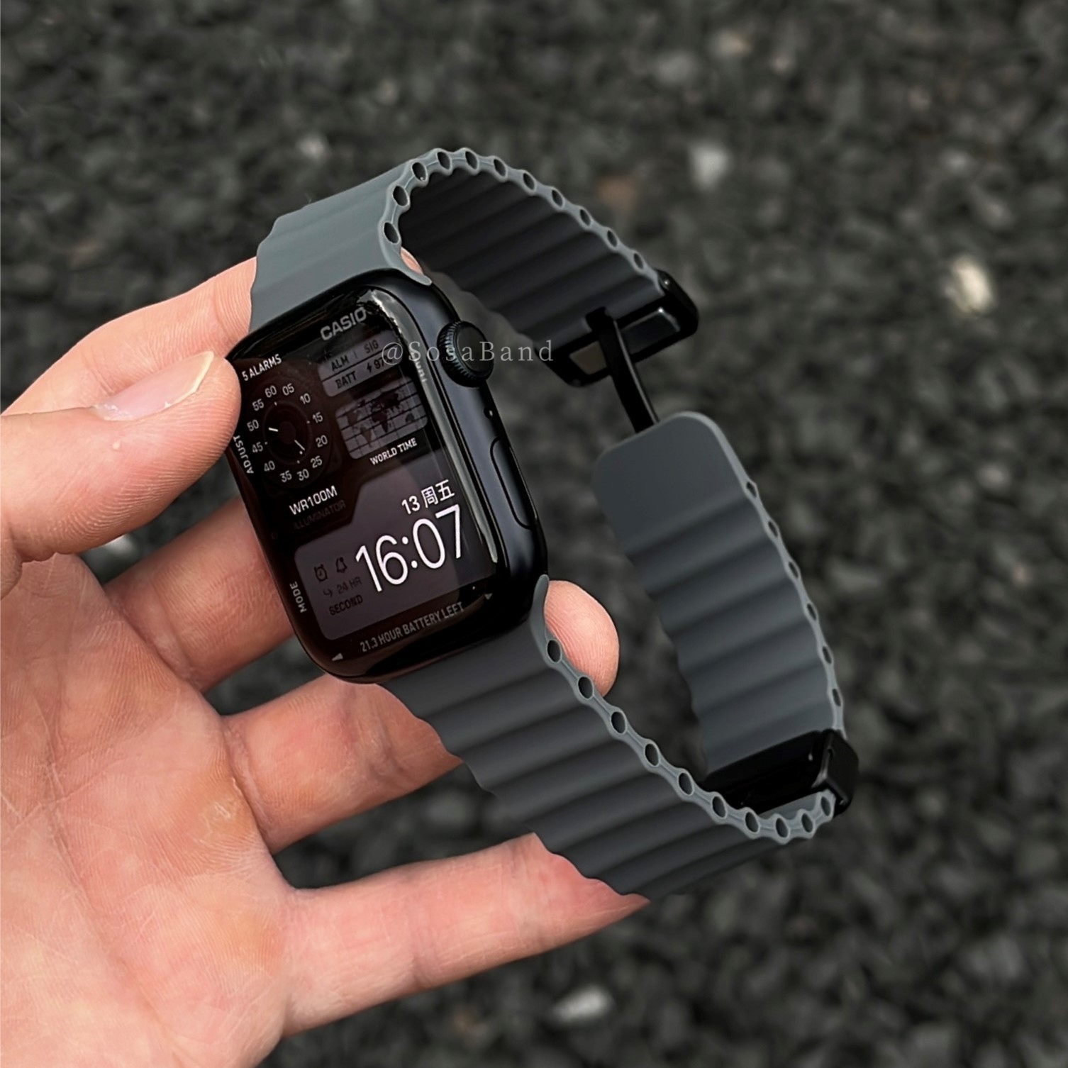 SosaBand简约海洋硅胶磁吸适用苹果S11手表带10AppleWatchultra3i