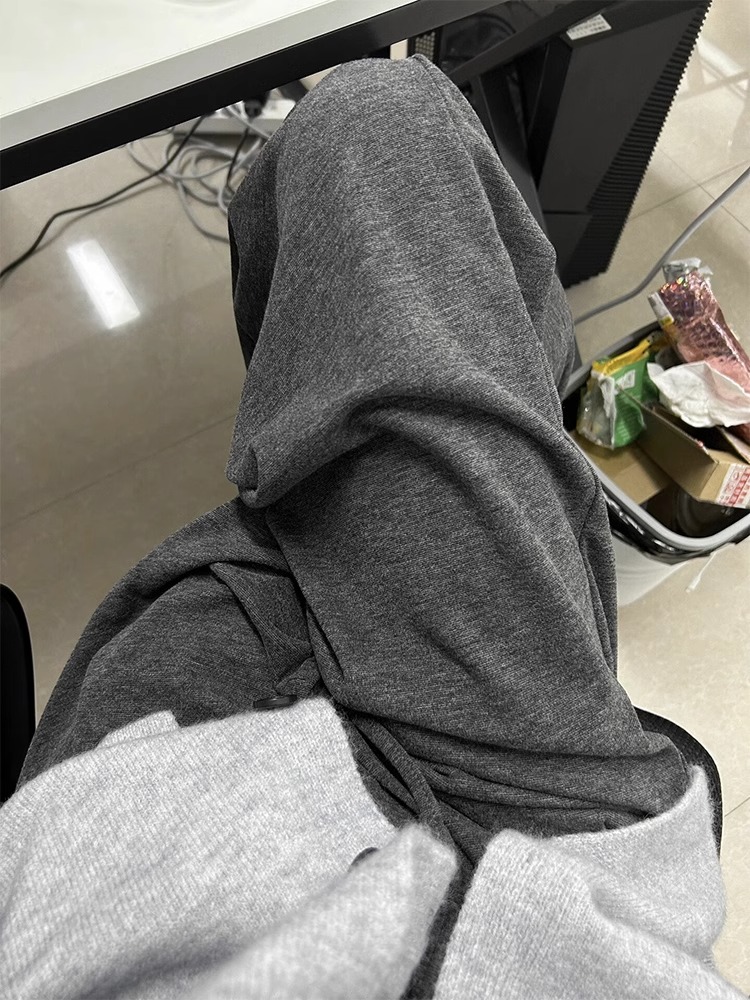 灰色柔软舒适休闲裤女大码胖妹妹高腰显瘦宽松直筒阔腿运动裤长裤