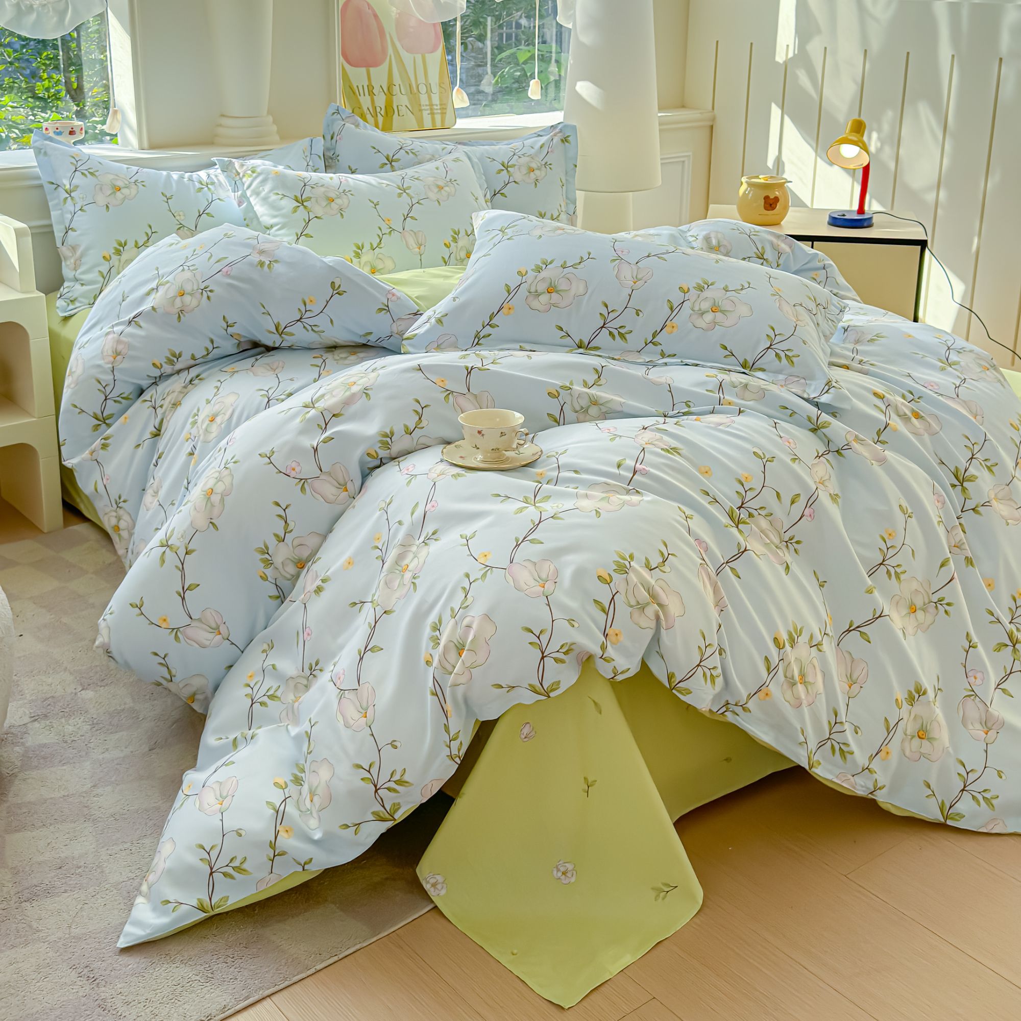 新款全棉四件套100%棉加厚斜纹学生宿舍小清新家纺床上用品