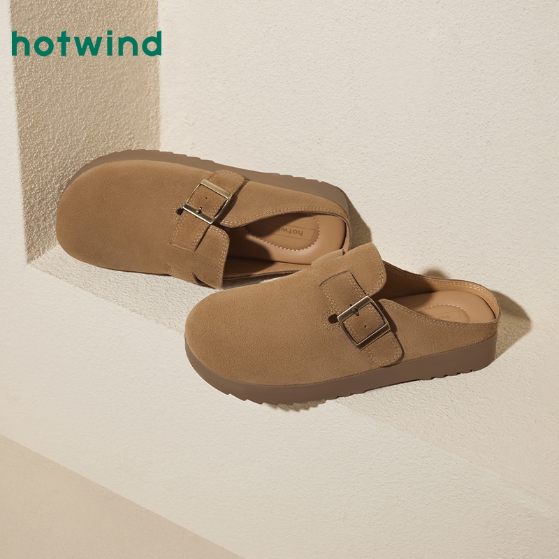 热风商场女鞋低帮单鞋厚底百搭秋冬保暖【年终大促】新款H02W4307