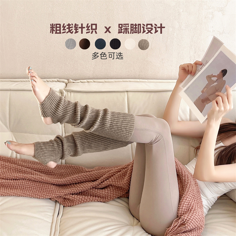 YEUNGSUKHAN/足尖的温暖 慵懒堆叠针织袜套 中筒踩脚保暖堆堆袜子