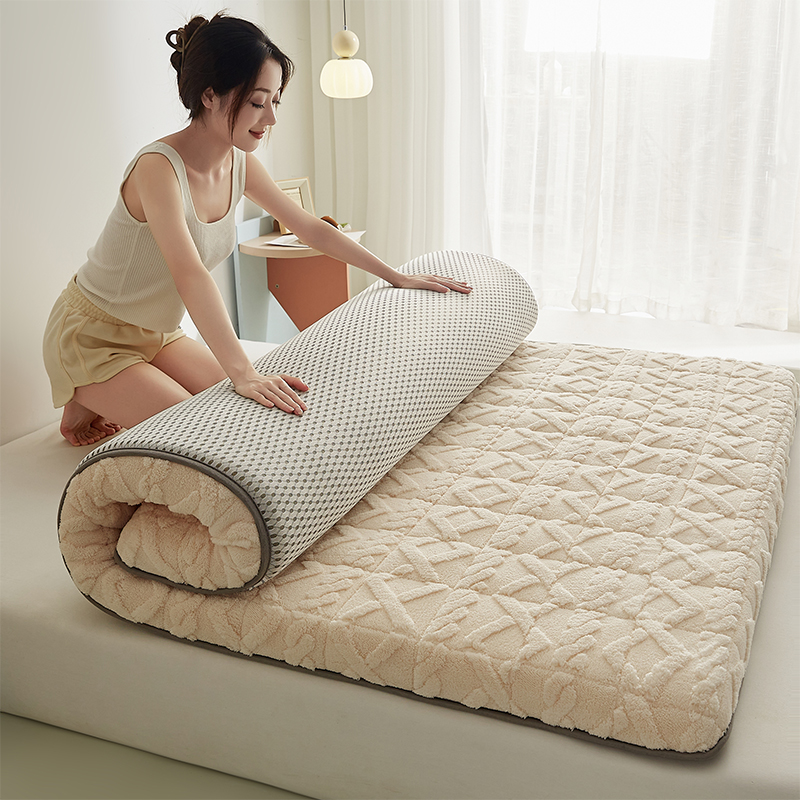 冬季加绒保暖床垫软垫 家用可折叠薄款床褥子榻榻米垫子单人睡垫