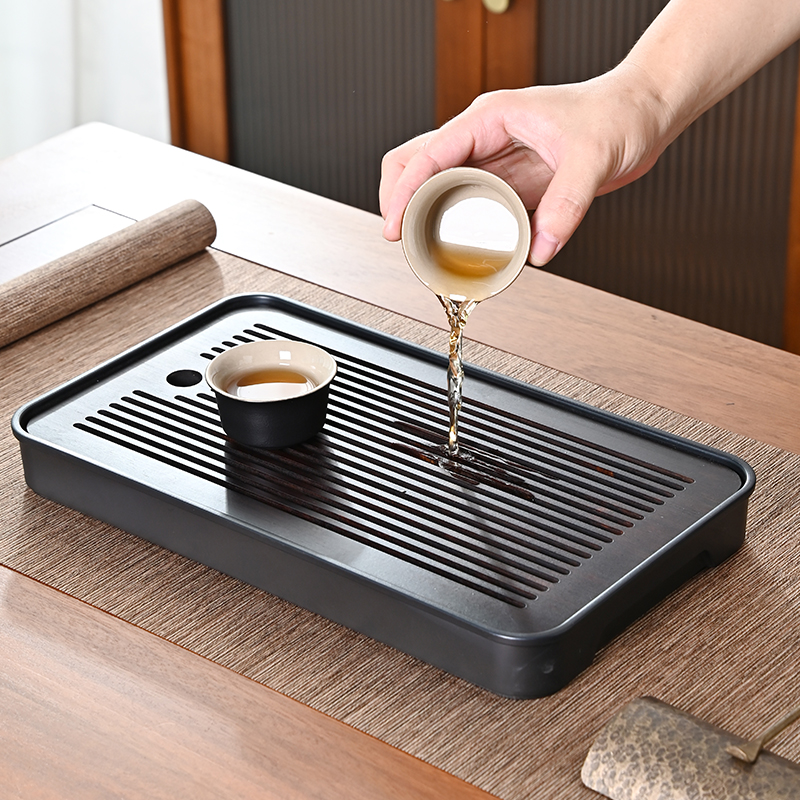 顾竹干泡台茶盘新款沥水式茶台功夫茶具竹茶海轻奢托盘家用干泡盘