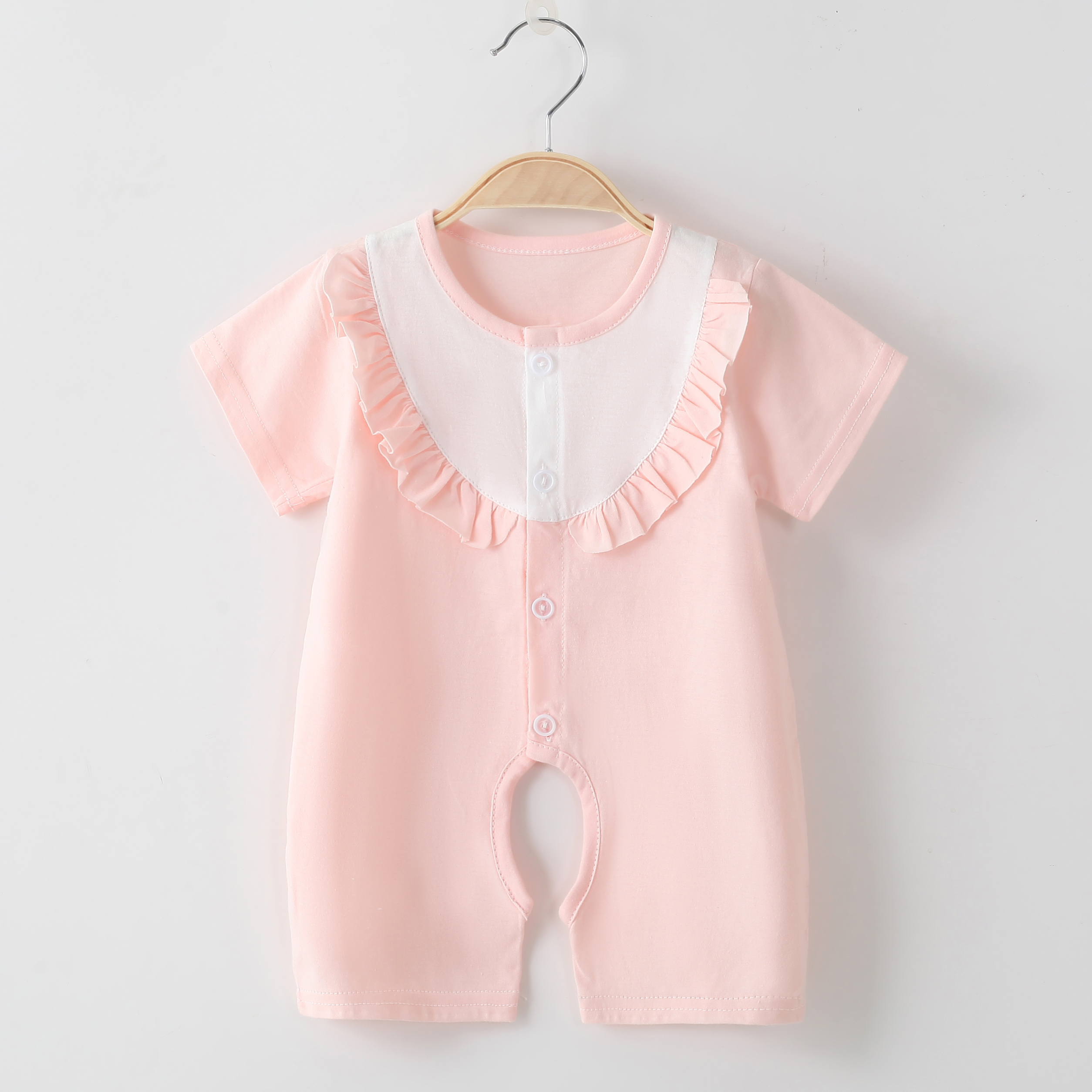 婴儿短袖连体衣宝宝纯棉夏装婴幼儿薄款睡衣哈衣新生儿夏季衣服