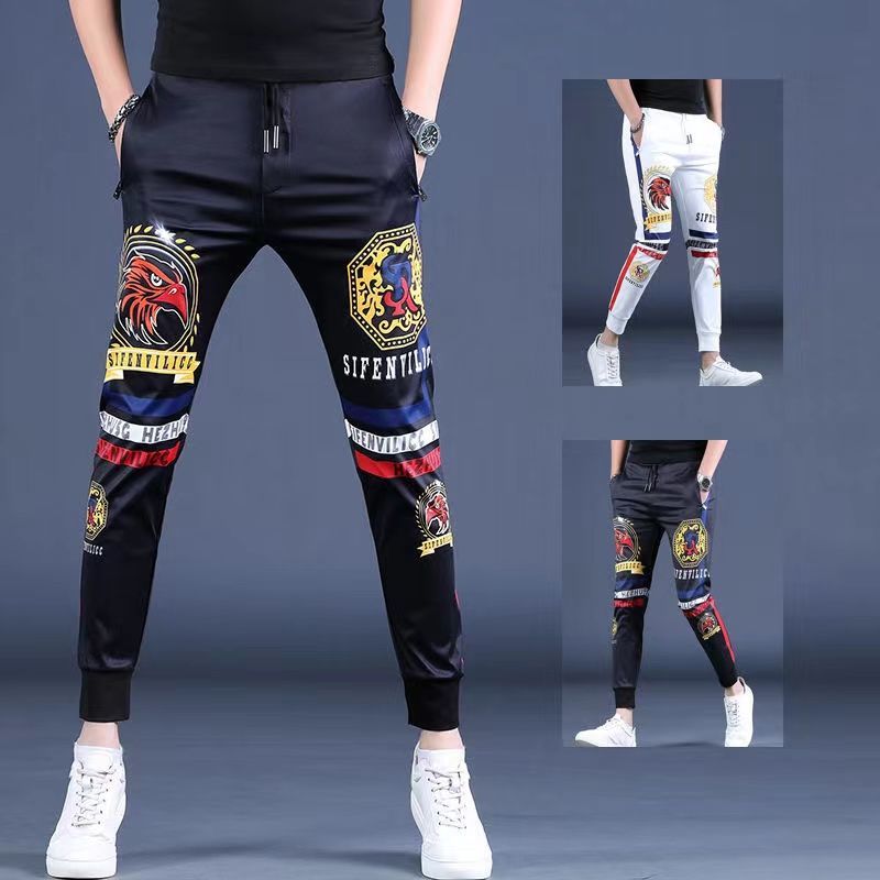 男士运动长裤修身弹力时尚休闲裤裤子男款裤子男款夏季薄款潮流