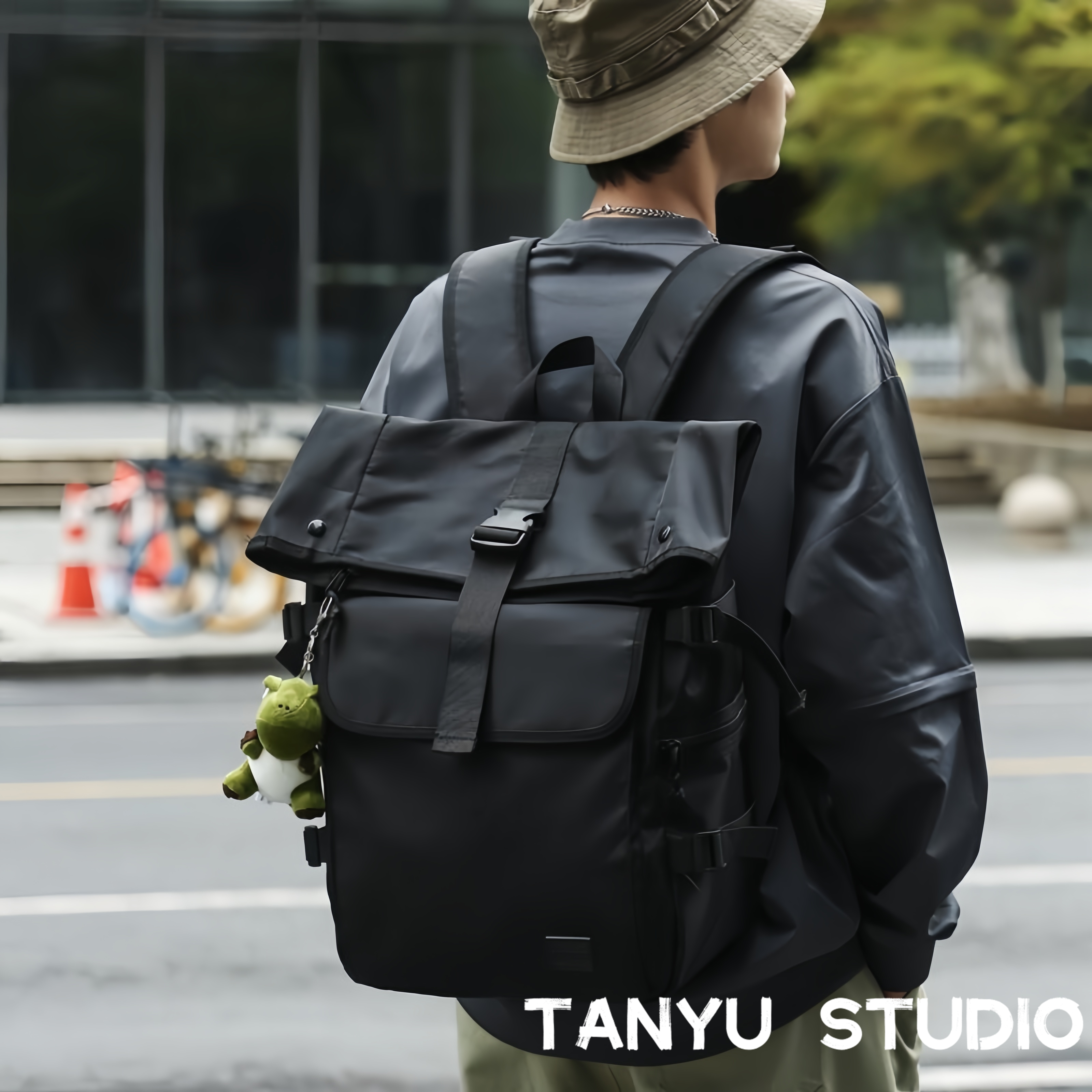 探屿双肩包潮牌大容量旅行背包男生设计感小众高中生书包男大学生