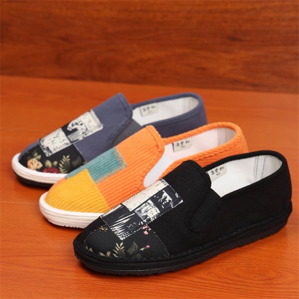 【时尚上拼】京紫红布鞋千层底舒适透气夏季潮鞋老北京布鞋防滑软底