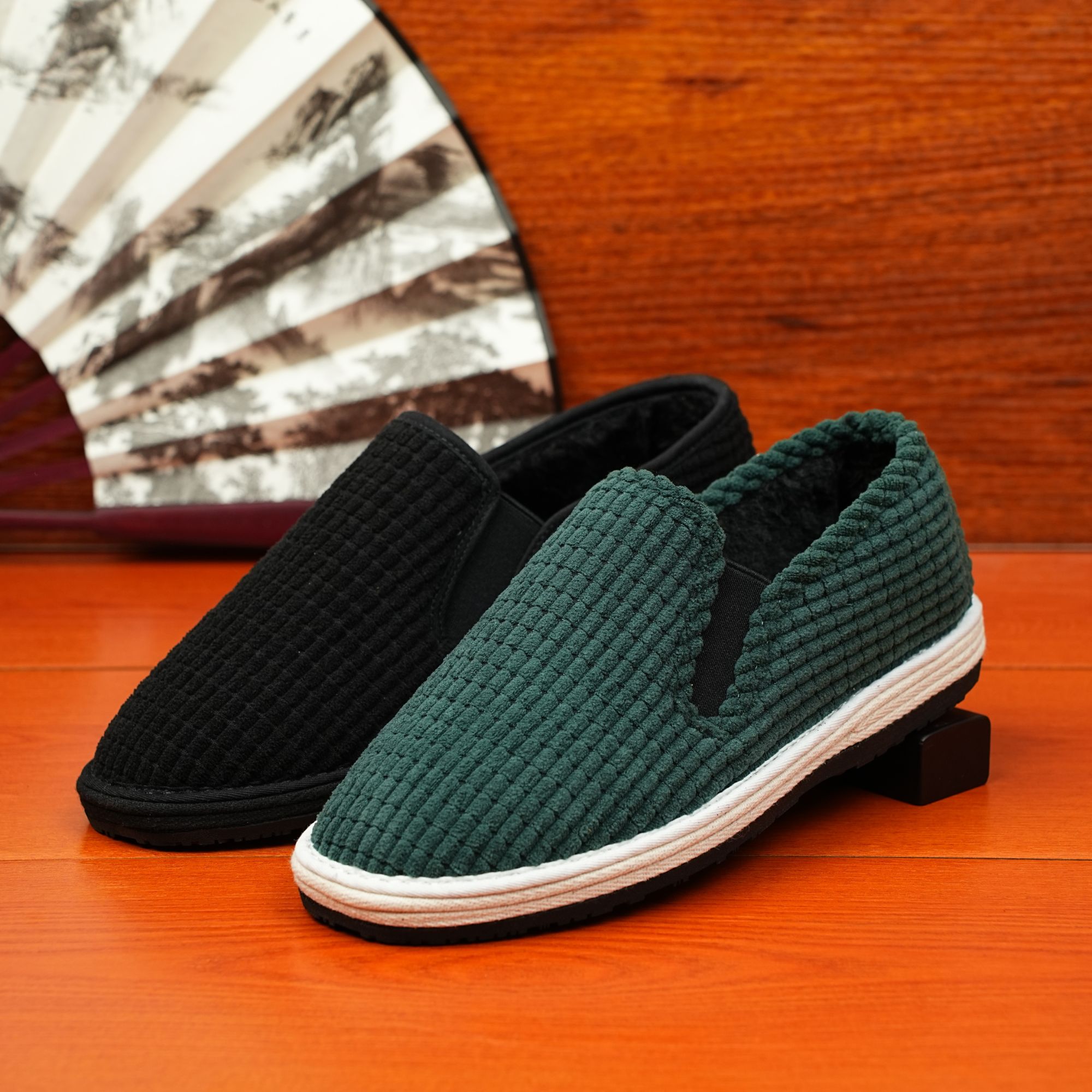 京紫红加绒布鞋秋冬舒适休闲软底老北京布鞋冬季加厚保暖防滑耐磨