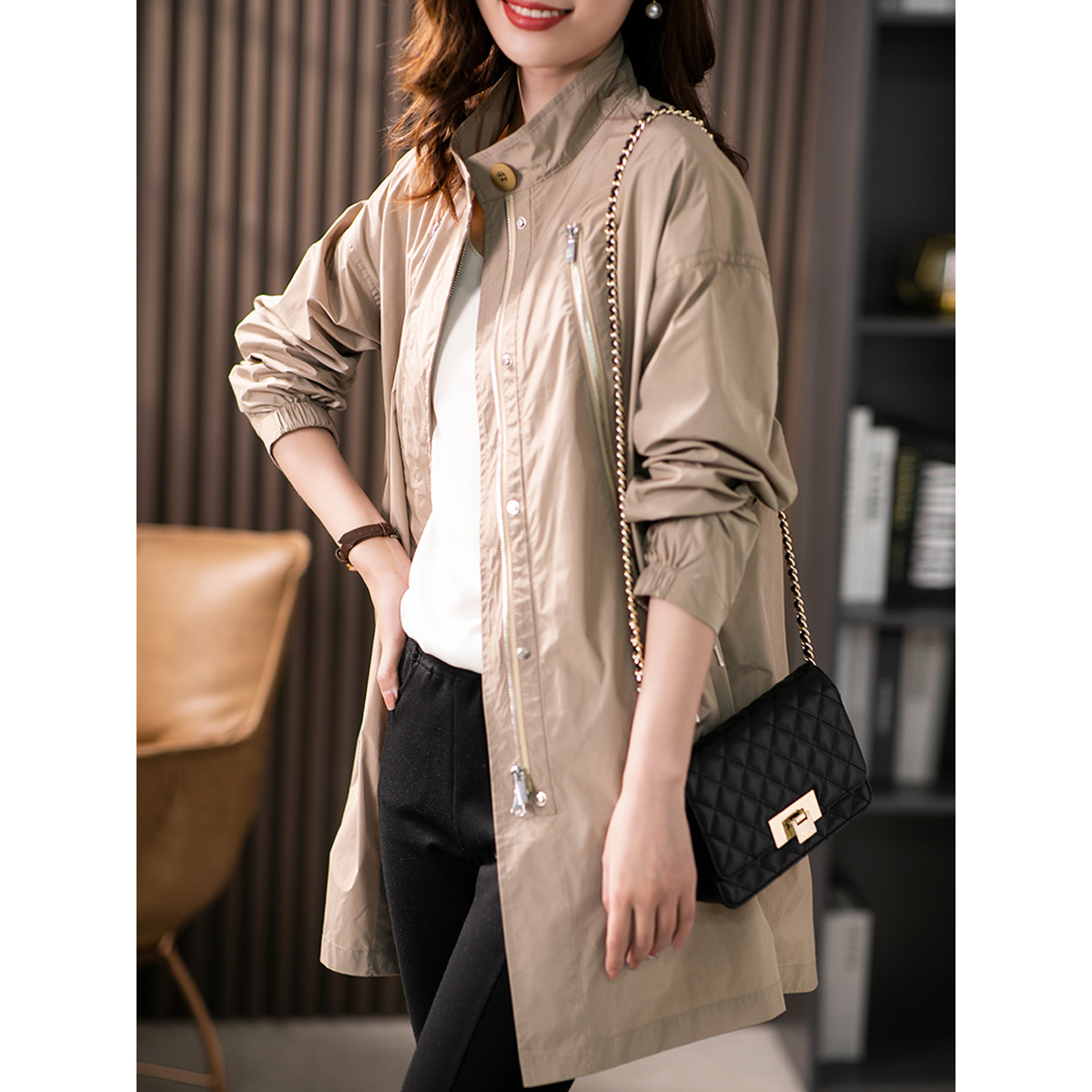 原形2026春季设计感风衣韩版宽松时尚气质休闲外套薄U85119