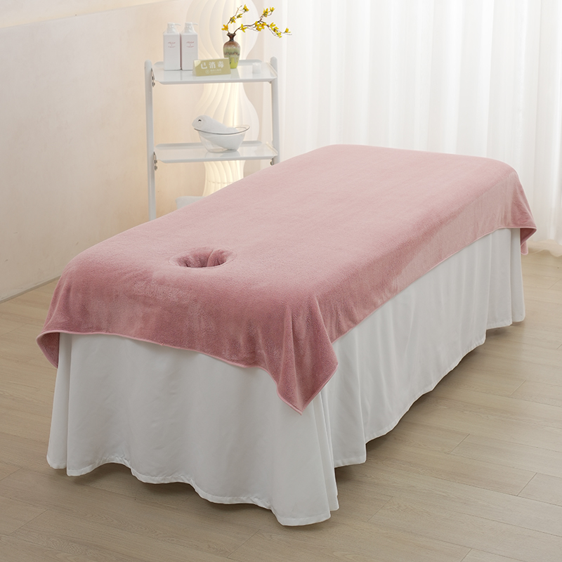 贝雅颜美容院专用铺床按摩巾白色浴巾冬款吸水绒加厚加绒美容床单