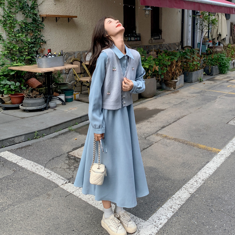 森系早春chic套装裙2025新款一整套ootd复古文艺温柔穿搭两件套